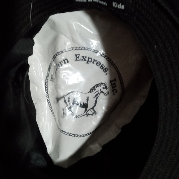 Western Express Youth Kid Cowboy Hat Black with Braided Band Faux Felt - Picture 11 of 11